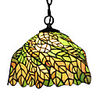 60W Tiffany Glass Pendent Light with Leaves Pattern