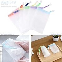 6pcs Soap Foaming Net, Clean Foaming Mesh Bag Portable Hangable Soap Saver Bag Bath Shower Foaming Mesh Net Cleansing Delicate Foam Network Lightinthebox