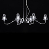 6W Metal LED Chandeliers with Glass Lampshades