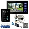 7" TFT Color LCD Video Door Phone RFID Keypad Access Control System Video Record IR Night Vision