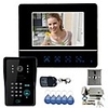 7" Video Door Phone DoorBell Intercom System Touch Panel Door Lock RFID Keyfobs 1V1 Electronic Door Lock