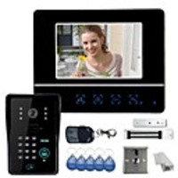 7" Video Door Phone DoorBell Intercom System Touch Panel Door Lock RFID Keyfobs 1V1 Magnetic Lock
