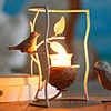 7"Country Style Bird Type Votive Metal Candle Holder