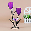 7"Modern Type Purple Idyllic Metal Candelabra