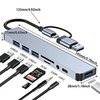 8 In 1 USB Hub Dual Purpose Hub With USB Type C Interfaces 8-port USB C Hub With USB 3.0 USB 2.0 Micro SD/TF Card Reader Microphone/audio Other Interfaces