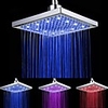 8 Inch Battery-Free Temperature Controlled Led Color Changing Square Shower Head