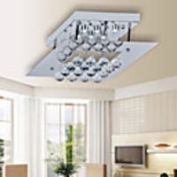 9W LED Ceiling Light with Square Plate in Crystal Beaded Design