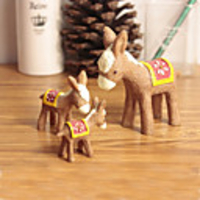 A Family of 3 Brown Burro Keepsake - Set of 3