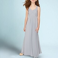 A-Line Ankle Length Spaghetti Strap Chiffon Junior Bridesmaid DressesGowns With Ruching Wedding Party Dresses 4-16 Year Lightinthebox