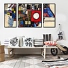AbstraktesBild Framed Canvas Print Set of 3