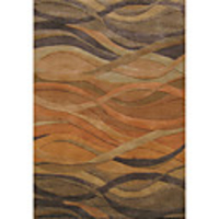 Acrylic Tufted Area Rugs with Waved Stripe Pattern 3