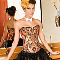Acrylic WithJacquard Strapless Front Busk Closure Corset Shapewear