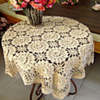 American Country Style Handmade Cotton 3D Flower Table Cloth
