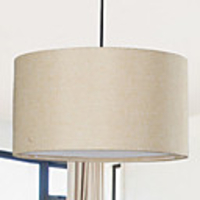 American-Style Rustic 3 Light Pendant With Fabric Shade