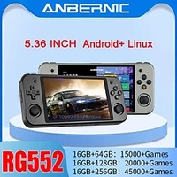 ANBERNIC RG552 Retro Video Game Console Dual Systems Android Linux Pocket Game Player Built in 64G 4000 Games,  Christmas Birthday Party Gifts for Friends and Children
