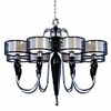 Artistic Ceramic Chandeliers with 8 Lights Fabric Shades