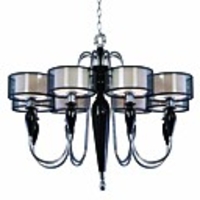 Artistic Ceramic Chandeliers with 8 Lights Fabric Shades