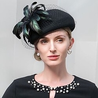 Artistic Elegant Wool / Tulle / Feather Hats / Headwear with Feather / Tulle 1PC Special Occasion / Party / Evening Headpiece/Congratulations/Anniversary Headwear Lightinthebox