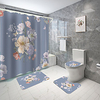 Artistic Flower Theme Series Digital Printing Four-piece Set Shower Curtains and Hooks Modern Polyester Machine Made Waterproof Bathroom Lightinthebox