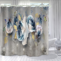 Artistic Flower Theme Series Digital Printing Shower Curtain Shower Curtains Hooks Modern Polyester New Design Lightinthebox