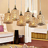 Artistic Golden 6 Light Pendant In Crystal Design (220V-240V)