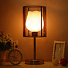 Artistic Modern Minimalist Table Light Glass Flower Fabric Dual Shade