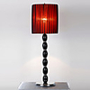 Artistic Modern Table Light With Crimson Drum Shade