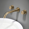 Bathroom Sink Faucet - Double Handles Wall Mounted Bath Mixer Taps Luxury Design Brushed Gold Finish Washroom Faucet Lightinthebox