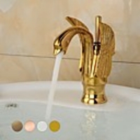 Bathroom Sink Faucet - FaucetSet Ti-PVD Centerset One Hole / Single Handle One HoleBath Taps