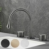 Bathroom Sink Faucet - Rotatable / Classic Electroplated Widespread Two Handles Three Holes Bath Taps Lightinthebox