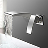 Bathroom Sink Faucet - Waterfall Chrome Wall Mounted Two Holes / Single Handle Two HolesBath Taps