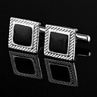 Black Chrome Cufflinks In Gift Box