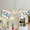 Bohemian Style Chic Tiffany 4 Light Chandelier With Grid Shade