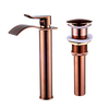 Brass Faucet Set, Waterfall Rose Gold Tall Centerset Single Handle One Hole Bath Taps with Hot and Cold Water Lightinthebox