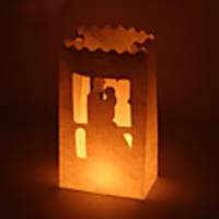 Bride Groom Cut-out Paper Luminary (Set of 4)