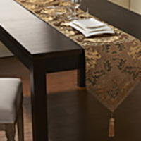 Brocade Gold Embroidery Polyester Table Runner
