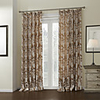 Brown Leaves Jacquard Lined Blackout Curtain Panel