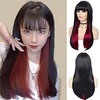 C898 Wig Black Red Long Straight Pony Wig Synthetic Cosplay Full Wigs for Women Heat Resistant Halloween Carnival Party (Black amp; Red) Lightinthebox