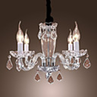 Candle Featured Crystal Chandeliers with 4 Lights