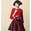 Casual Cat Print Long Sleeve Short Dress Suit