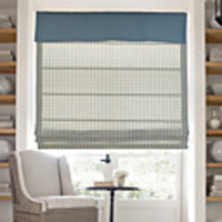 Casual Plaid Jacquard Cotton Roman Shade With Valance