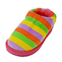 Casual Yellow Stripe Print Moccasin Slipper Skidproof