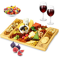 Cheese Board Charcuterie Bamboo Platter and Serving Tray for Wine Crackers Brie and Meat Large and Thick Natural Wooden Lightinthebox