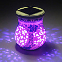 Chinese-Style Ceramic LED Solar Powered Garden Light -Solar Table Light- Solar Small Night Light In Jar Design