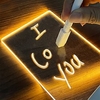 Christmas Gift Portable USB Acrylic Notepad Memo Tips Desktop DIY Graffiti Board Simple Office Home Message Creativity Erasable Writing Board for Children