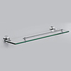 Chrome Finish Contemporary Style Brass Glass Shelf