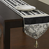 Classic Black and White Patterned Table Runner
