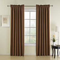 Classic Brown Solid Thermal Curtain Panel