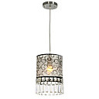 Classic Creative 1 Light Pendant with Transparent Black Shade