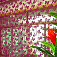 Classic Fluttering Dance Butterflies Pattern Curtain Line(39"W × 79"L)